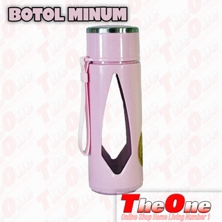 Botol minum kaca/botol minum kaca 400ml/Botol minum kaca tahan panas
