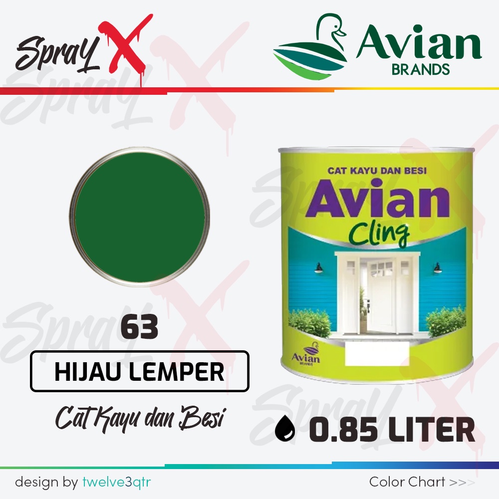 AVIAN CLING CAT MINYAK #63 HIJAU LEMPER 0.85 LITER - CAT KAYU DAN BESI