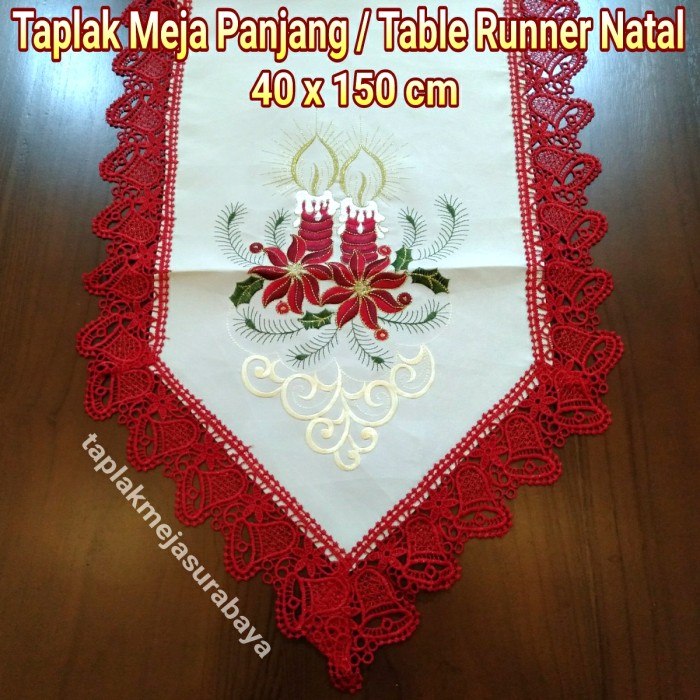 ,,,,,,,] Taplak Meja Natal Christmas 40 x 150 cm