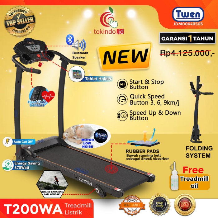 Alat Fitness Treadmill Elektrik Twen T198 Promo Termurah