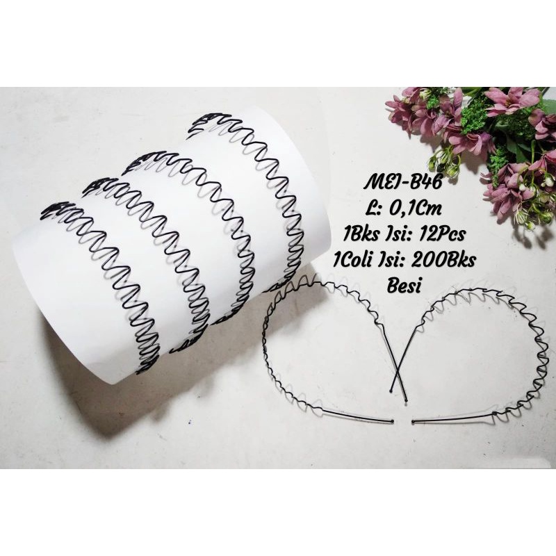 3pcs Bando Kawat|Bando Hitam|Bando Zig Zag|Bando Cowok