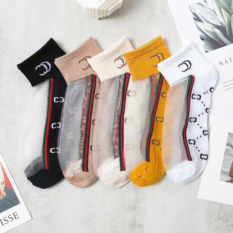 ⭐️𝐈𝐇𝐒 𝟖𝟕𝟔 𝐋𝐚𝐦𝐩𝐮𝐧𝐠⭐️Kaos Kaki Transparan Wanita Kaos Kaki Motif Branded Fashion Japanese Ankle Socks