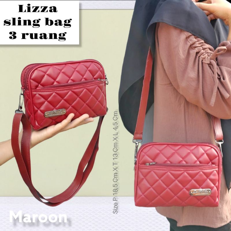 LIZZA SLING BAG 3 RUANG EMBOS CANTIK