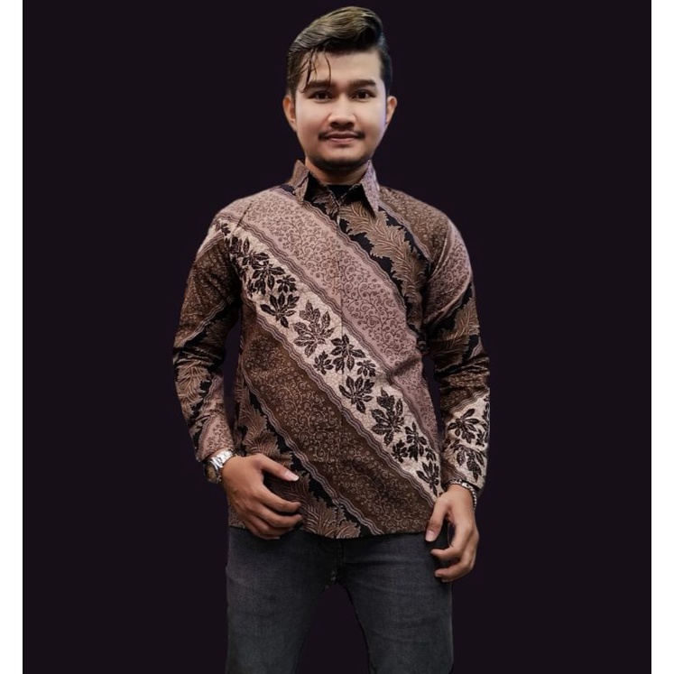 Baju Batik Pria Panjang Katun Halus Motif Terbaru Moder Klasik Kantor Laki-laki