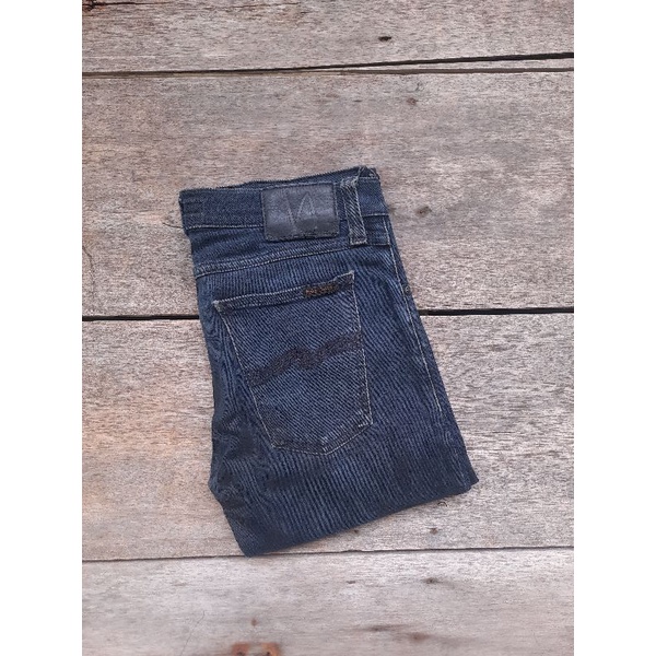 nudie jeans skinny ripped size 30 black wash second preloved