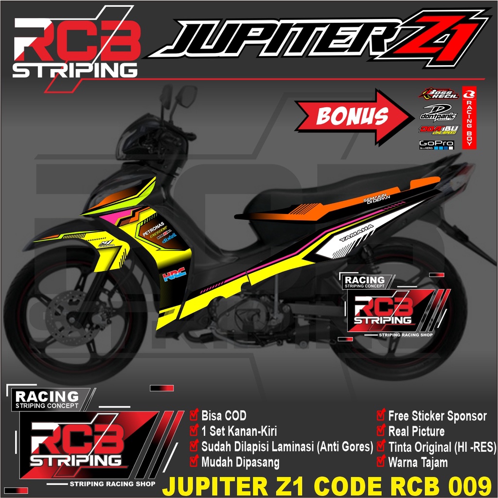 STIKER MOTOR YAMAHA JUPITER Z1 STICKER YAMAHA JUPITER Z1  MOTIF KEREN STIKER RCB 009