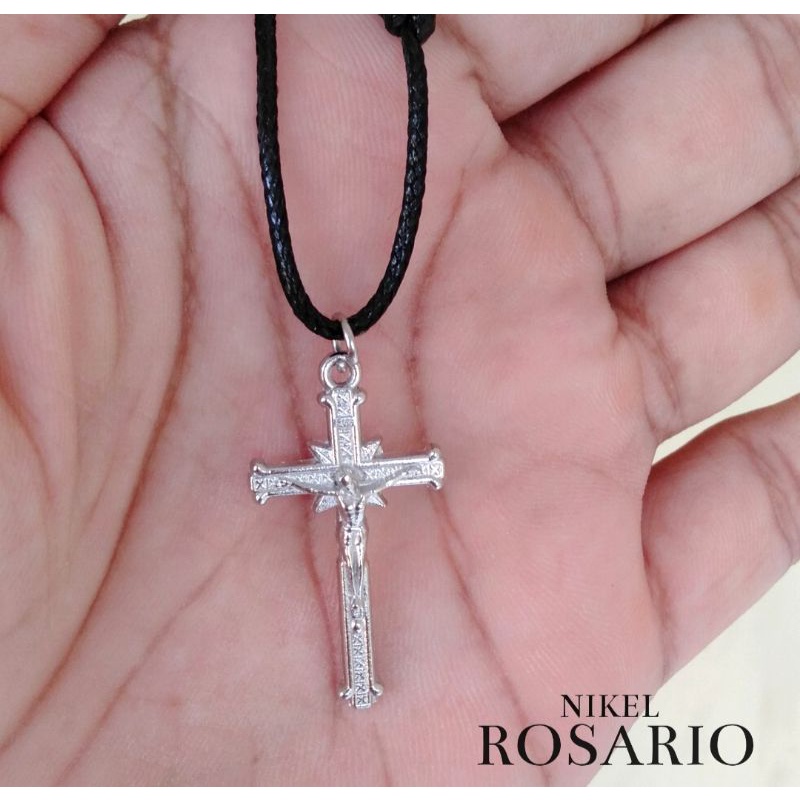 Kalung Salib Rosario Nikel 02 / Kalung Salib / Kalung Tali