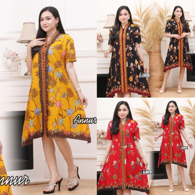 home dress atasan batik modern baju pesta batik formal tunik batik jumbo baju batik wanita jumbo