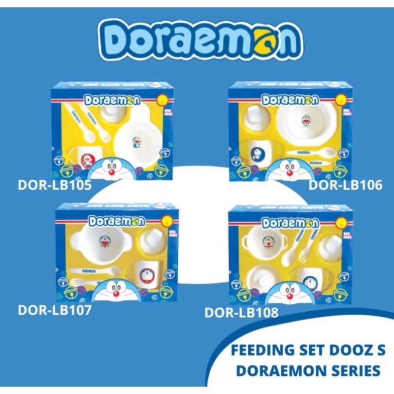 Feeding Set Lusty Bunny Motif Doraemon / Perlengkapan Makan Bayi