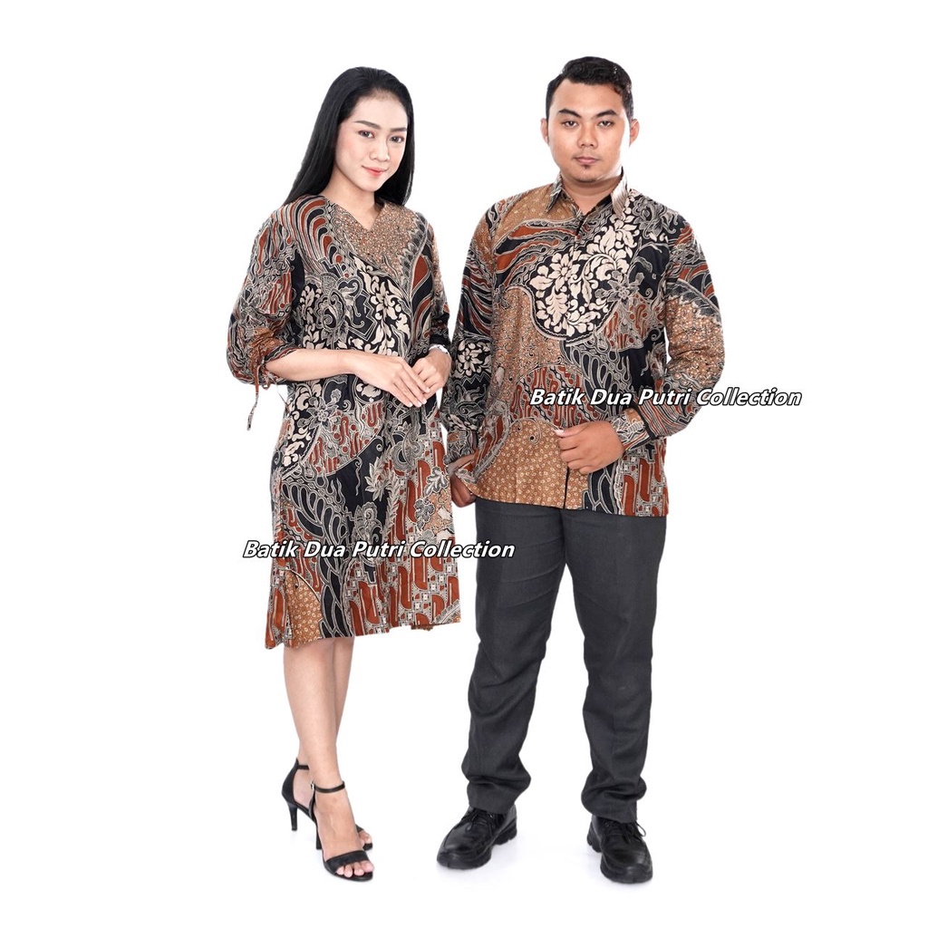 Couple Batik Dress Batik Wanita Kemeja Batik Pria Batik Couple- Tugu