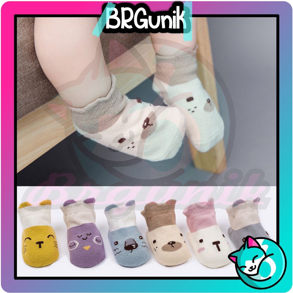 BRGUNIK Sepatu Prewalker Anti Slip Bayi Karakter Animal Cute / Sepatu Kaos Kaki Korea Fashionable KK035