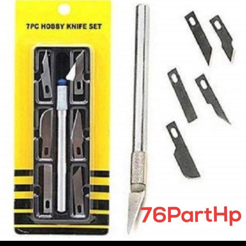 Hobby Knife set 7 pcs - Cutter Pisau servis Congkel  IC - Ukir precisi