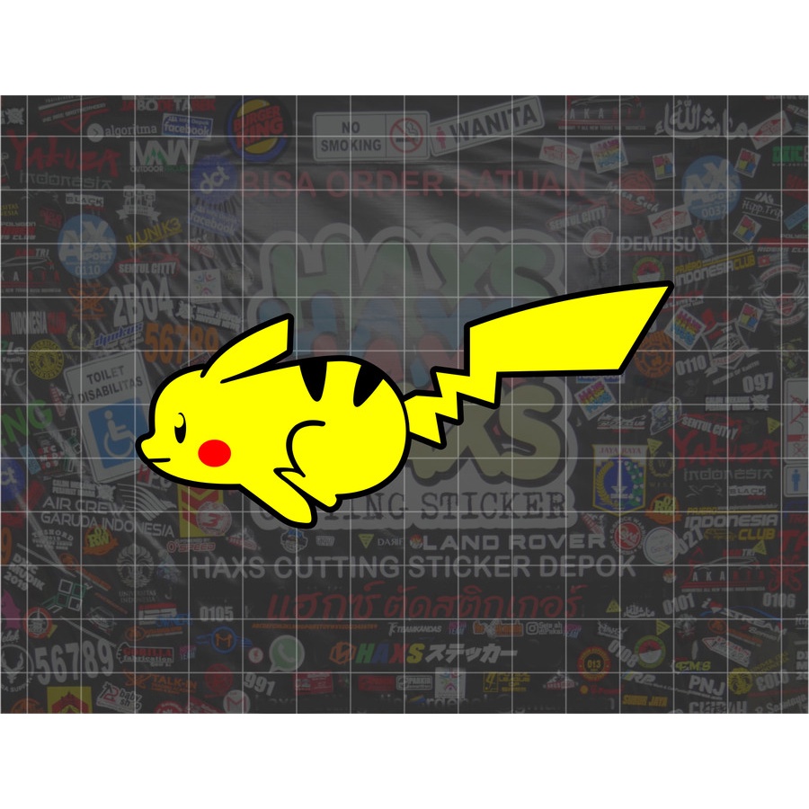 Cutting Sticker Pikachu Loncat Ukuran 10 Cm Untuk Motor Mobil