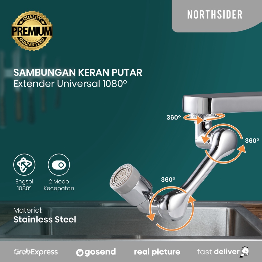 SPLASH FILTER FAUCHET SAMBUNGAN KEPALA KRAN PUTAR ROTASI 1080