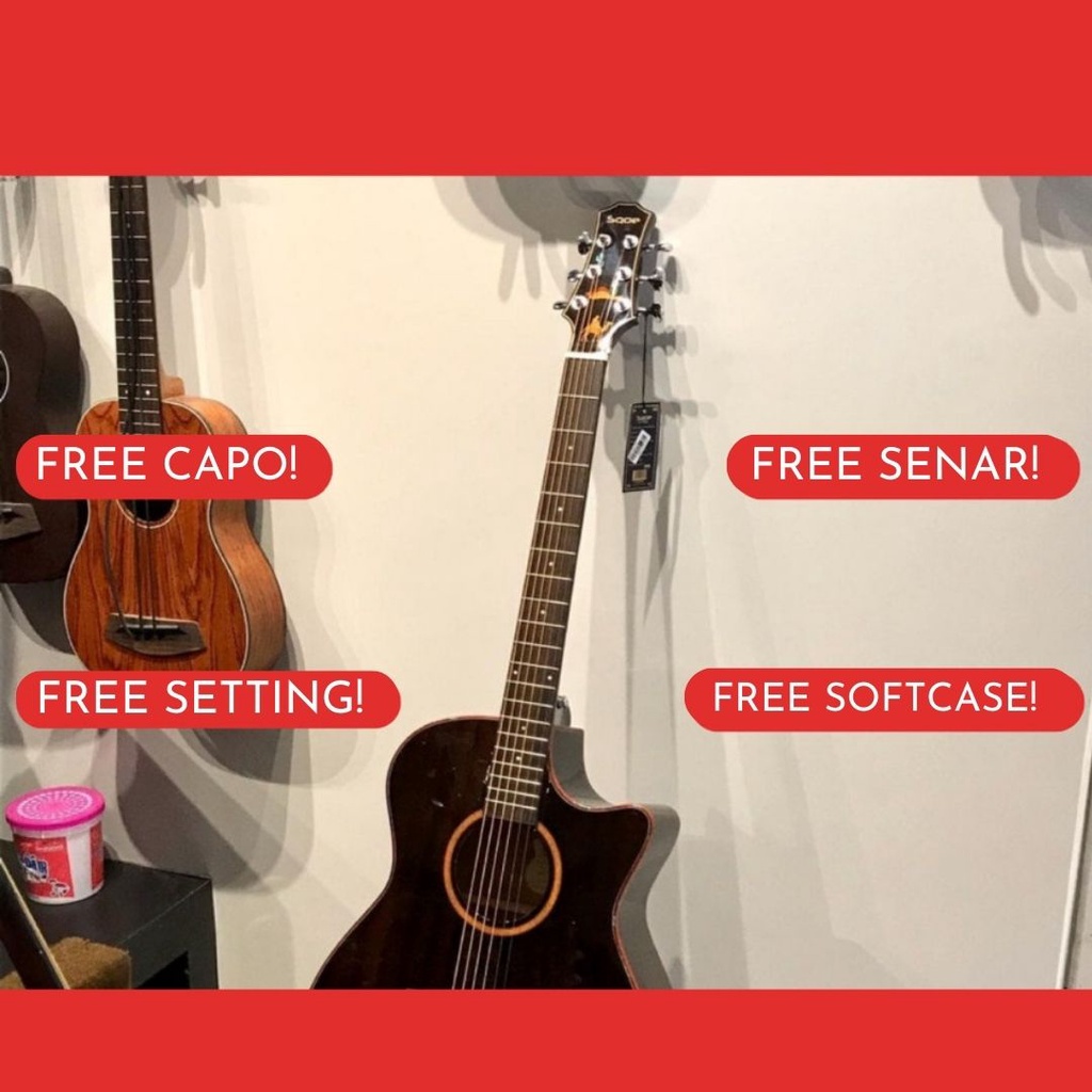 GITAR AKUSTIK SQOE SMLT BK