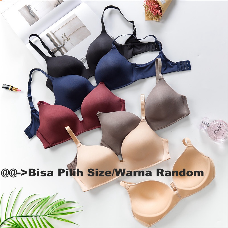 Bra Tanpa Kawat Bra Wanita Bra Murah Sexy Push Up Yoga BH (Warna Random) B05-1