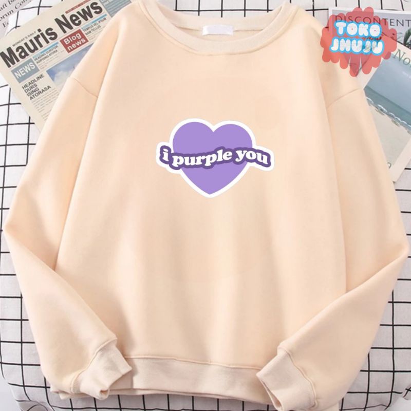 Sweater Dewasa I Purple You Hati Ungu Besar