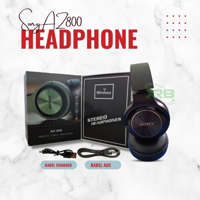 headset bluetooth Sony AZ 800 HEADSET WIRELESS HEadphone Handsfree BT Bluetooth bass Az - Hitam(R5Q4