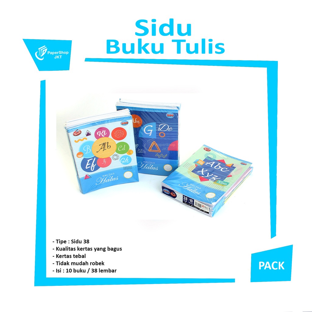 

SIDU - Buku Tulis Indah Garis Tiga - 38 Lembar - Pack