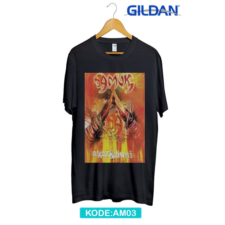 Kaos amuk band malaysia akar bumi original gildan am3
