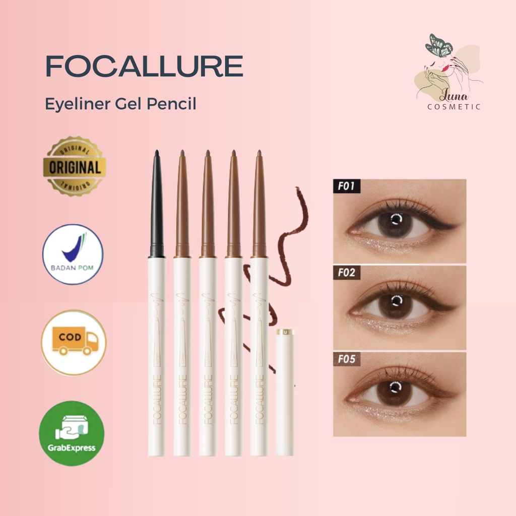 FOCALLURE #ConfidenceHalo Eyeliner Gel pencil-Tahan air Eyeliner | Focallure