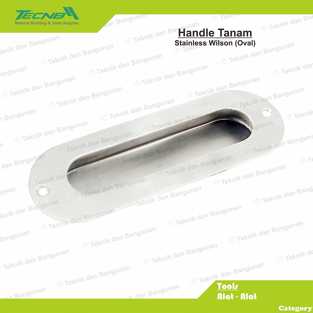 Jual Handle Tanam Pintu Sliding Lemari Stainless Oval X Mm Wilson