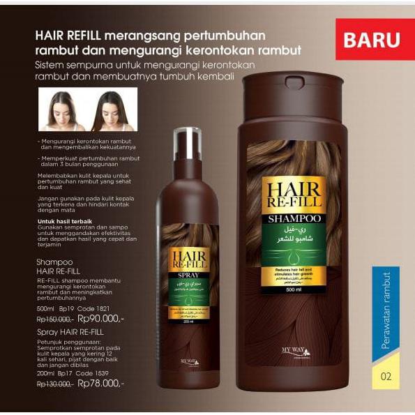 RE-FILL SET Anti Hair Fall MY WAY Spray + Shampoo Perawatan Rambut Rontok