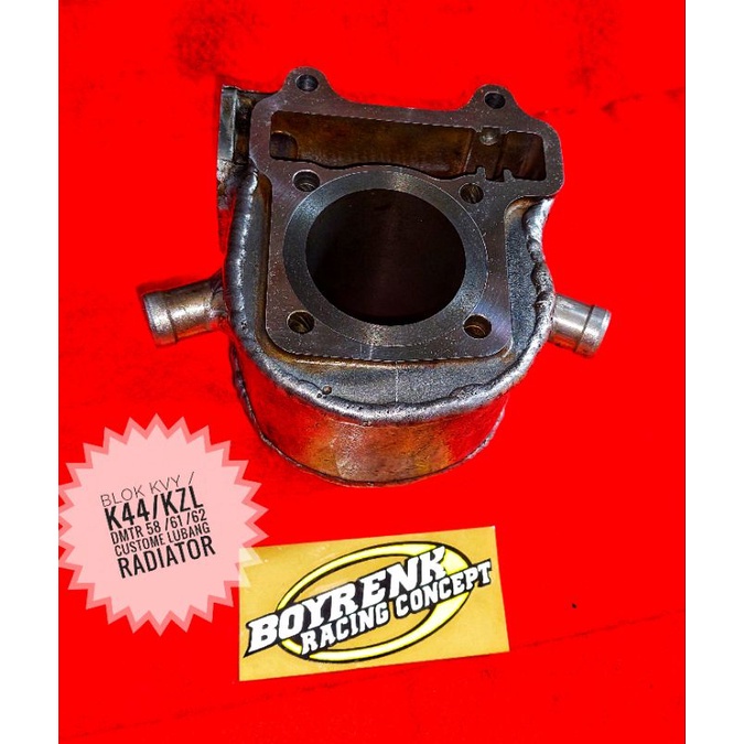 CYLINDER BLOK BEAT KVY/K44/KZL DIAMETER LINER LUAR 58/61/62 CUSTOME LUBANG RADIATOR-BOYRENK RACING