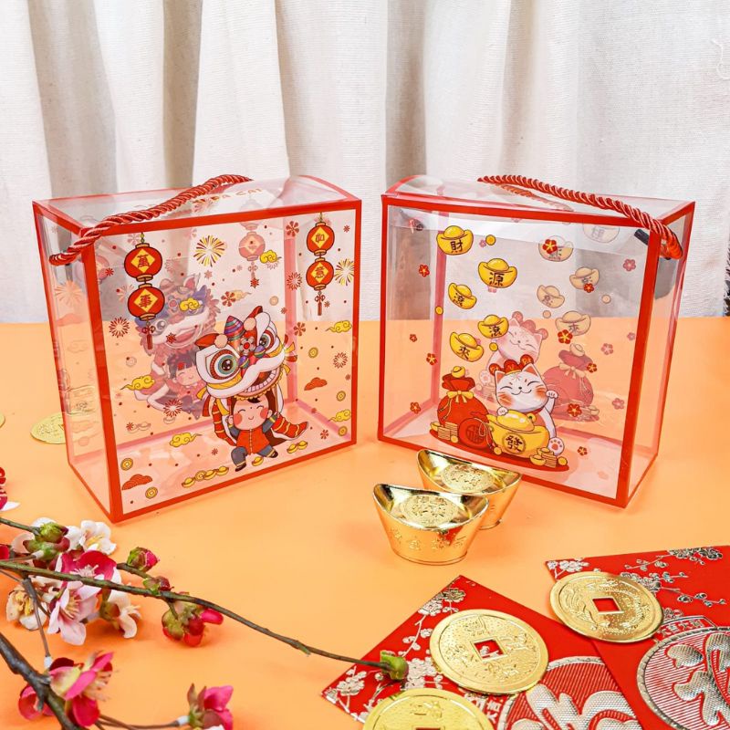 

kotak box mika imlek/cookies candy box cny tahun baru cina/tempat penyimpanan biskuit souvenir hampers