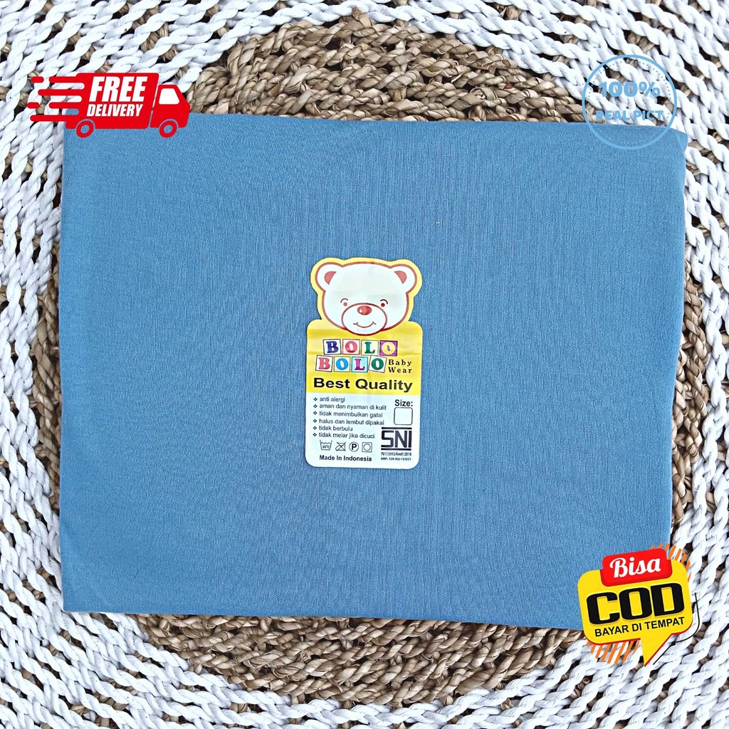 SALE 7.7 - 3 PCS Bedong Kaos Bayi Serian Biru Pernel Bayi ukuran 90x110cm Bolo-Bolo Serian BIRU