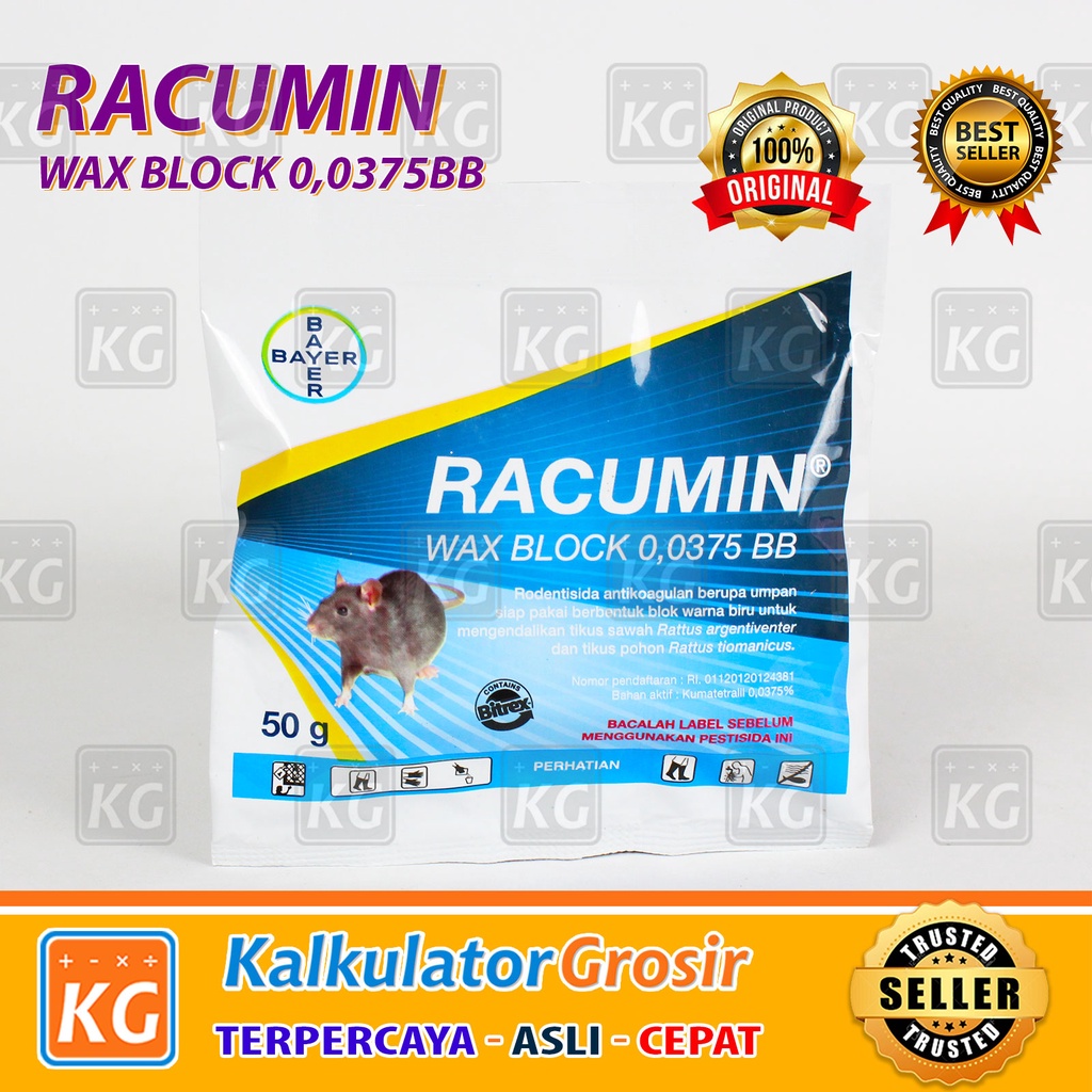 Obat Racun Tikus Dari Bayer Racumin Wax Block 50gr Original Tikus Tanah TIkus Loteng TIkus Got