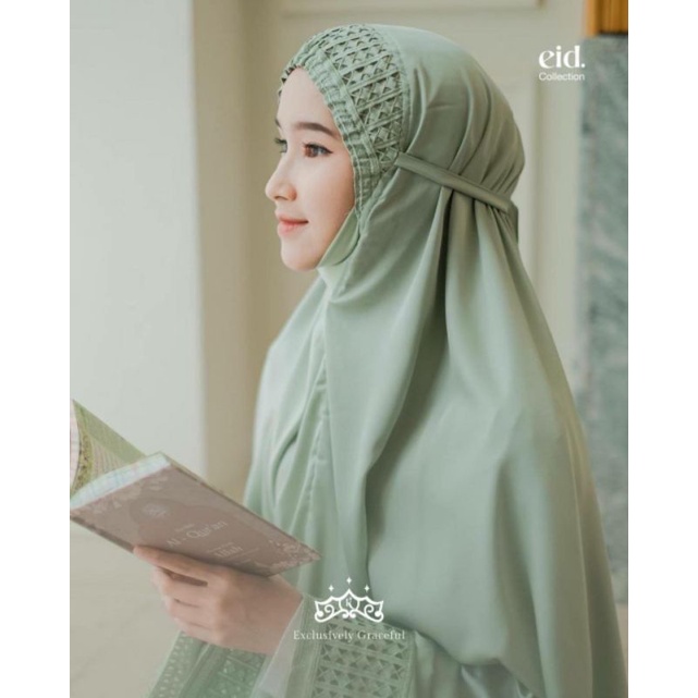 Telekung Ainun frosted mint by Kazami (Ready februari)
