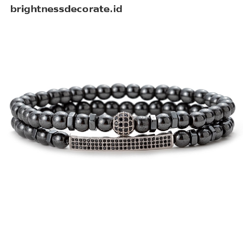 [Birth] Gelang Manik Batu Hematite Magnetik Perawatan Kesehatan Magnet Pria Perhiasan Hadiah [ID]