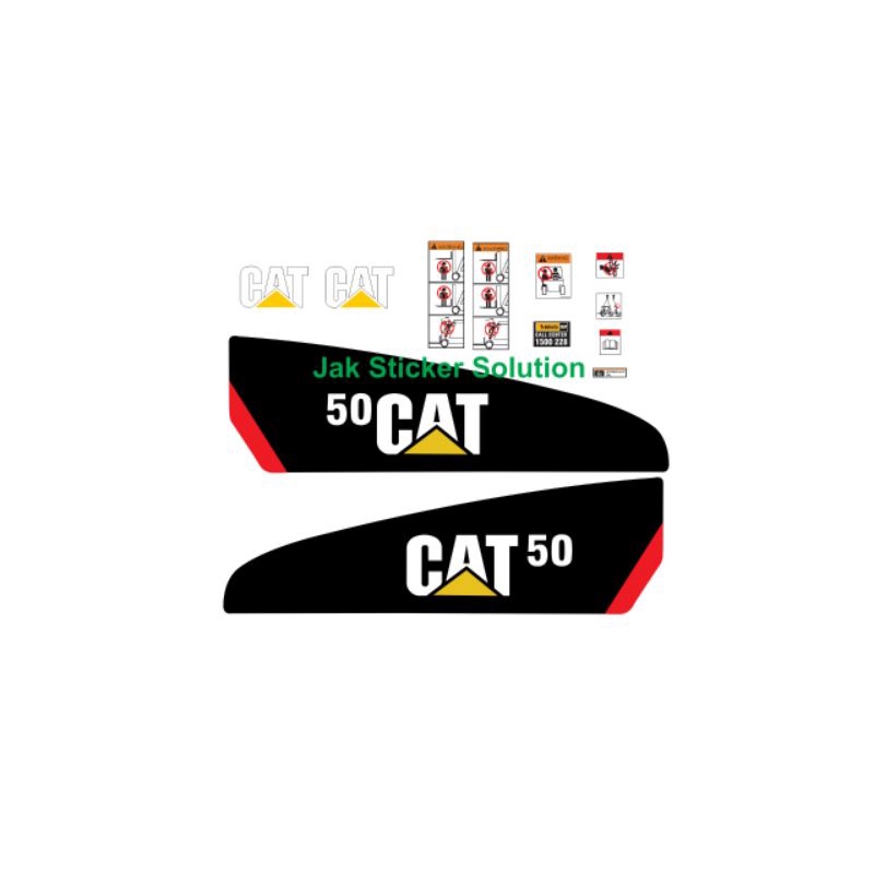 Stiker Forklift Cat 50 Sticker Alat Berat