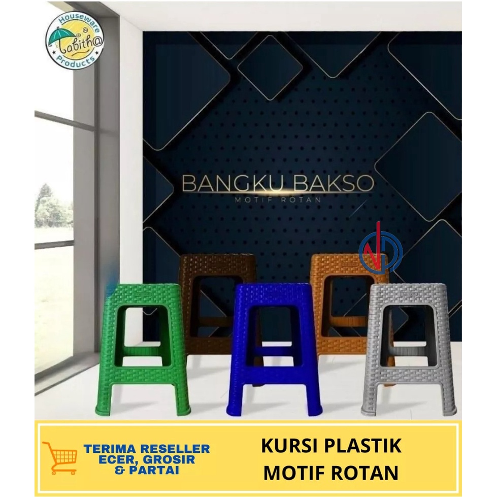 KURSI BAKSO PLASTIK ROTAN / BANGKU BASO PLASTIK ROTAN TABITHA / BANGKU TABITA / KURSI TABITA VD