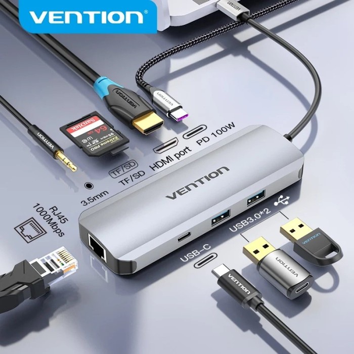 Docking Vention 9 In 1 Usb C Hub Docking Station Type-C To Usb