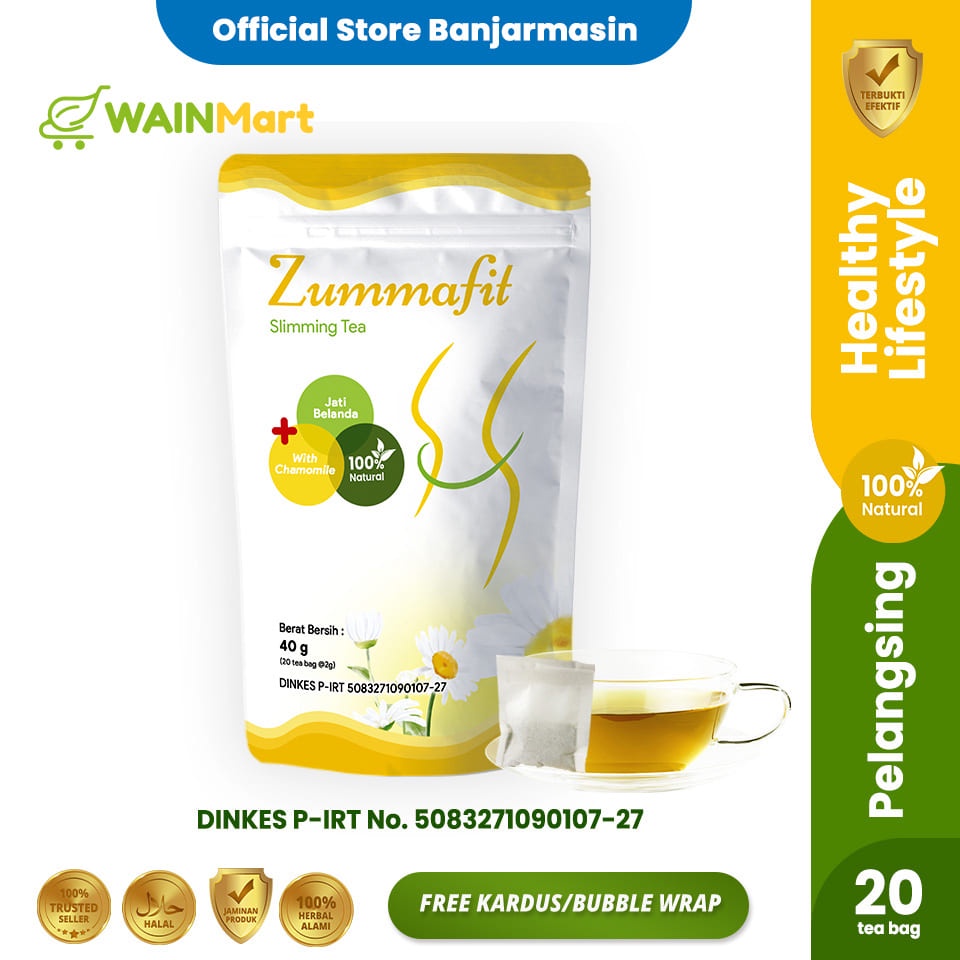 Zummafit Slimming Tea Teh Pelangsing Alami dan Peluntur Lemak Diet Detox dengan Ekstra Chamomile