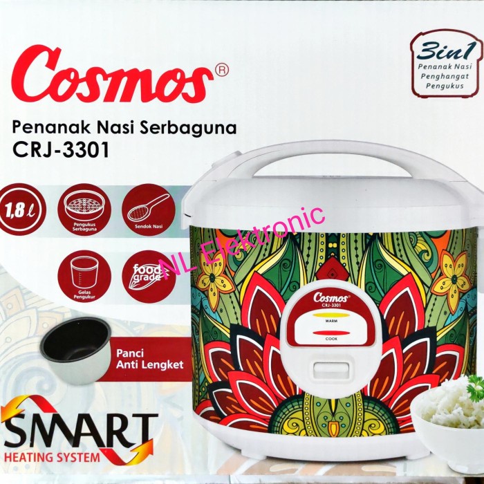 Cosmos CRJ-3301 Magic Com Rice Cooker 1.8 L. Baru Bergaransi Resmi