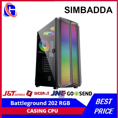 Simbadda Battleground 202 RGB Tempered Glass Mid Tower Gaming Casing