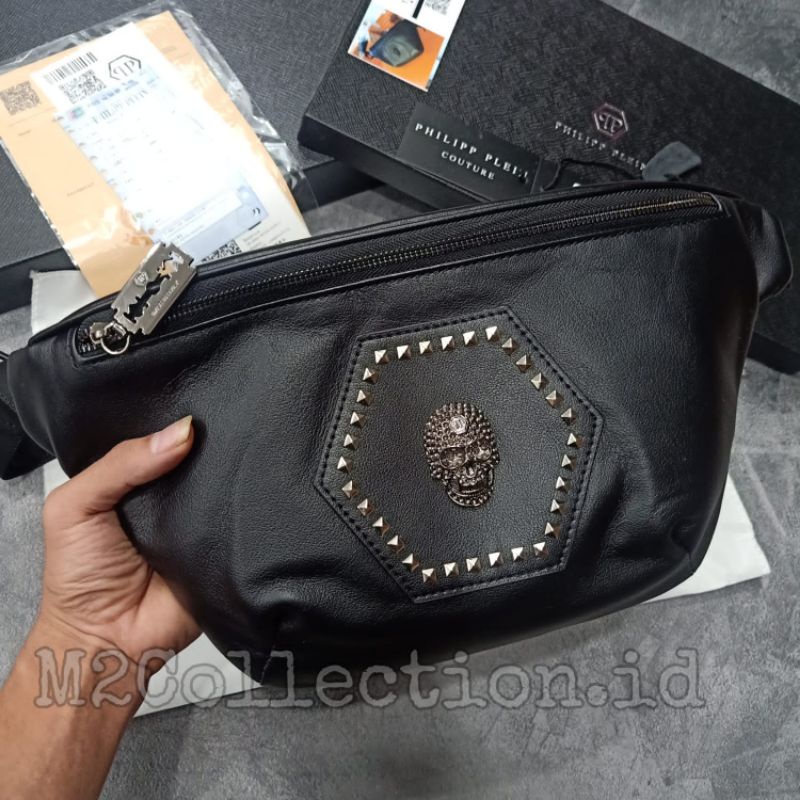 Waistbag P Plain Leather Logo Skull Belt Bag Tas Pinggang Super Premium Quality