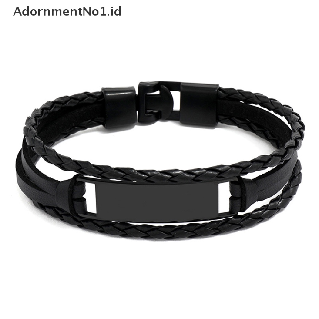 [AdornmentNo1] Gelang Kulit Asli Ladies and Men Buckle Bracelet Simple Multilayer Kepang [ID]