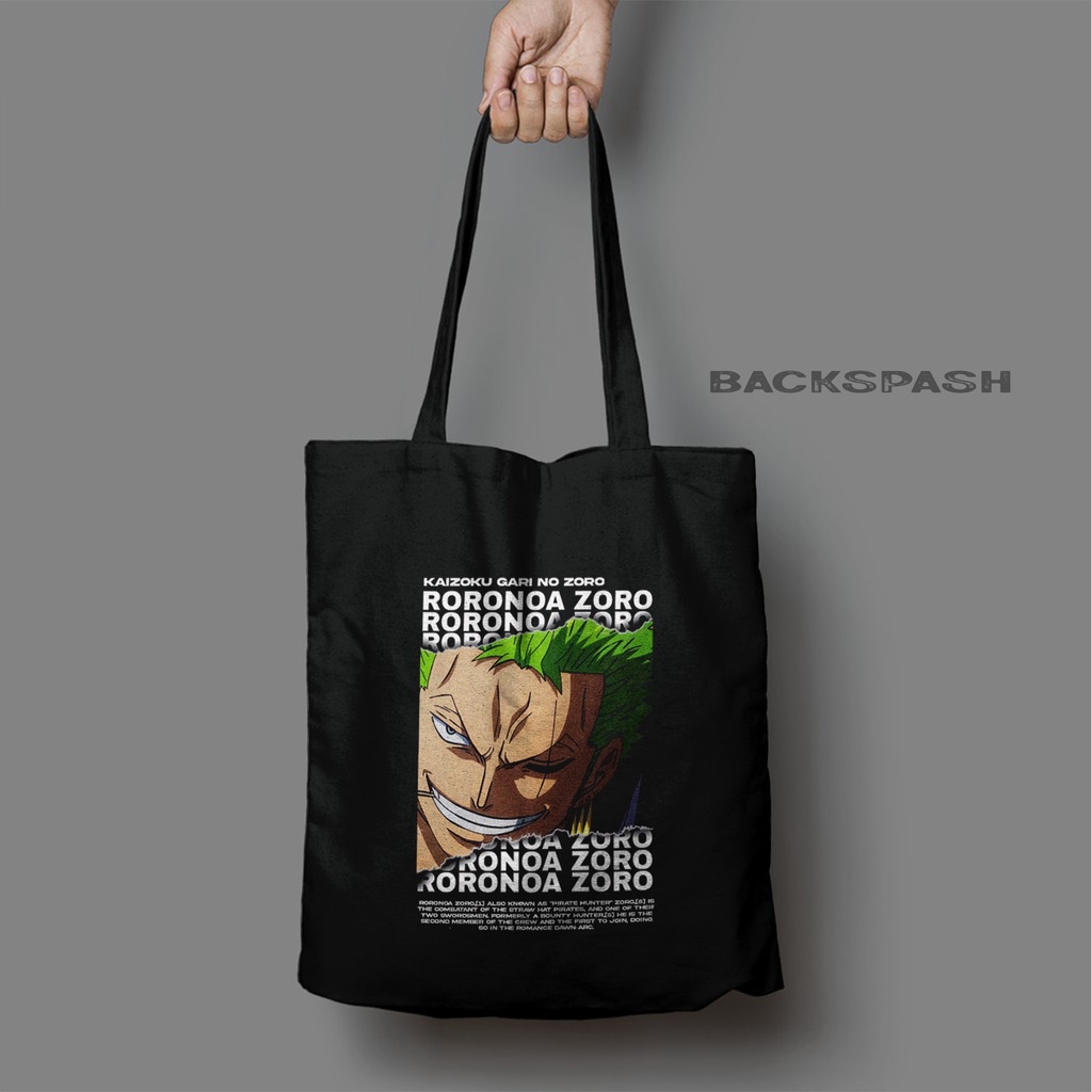 TOTEBAG ANIME ONE PIECE HITAM CUSTOM PRIA DAN WANITA