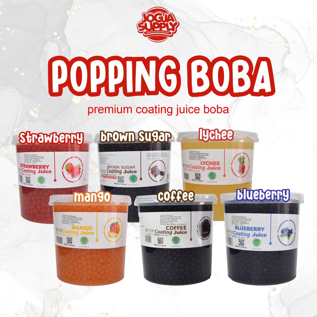 

Jogja Supply - Popping Boba 3,2 Kg Berbagai Rasa / Popping Boba Pecah Sirup / Blueberry / Brown Sugar / Lemon / Yakult / Kopi