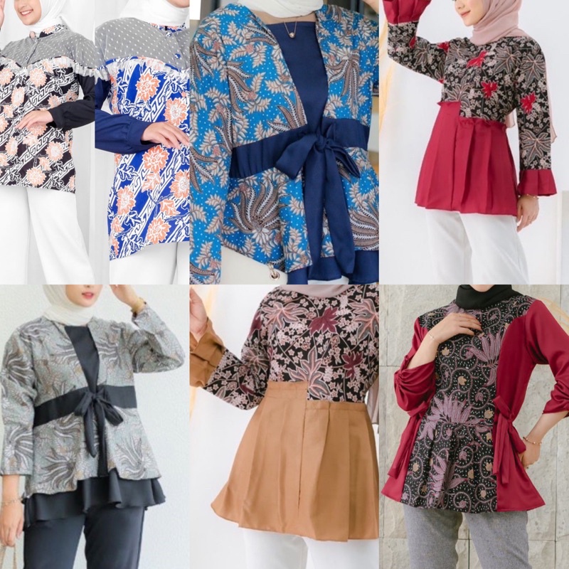 BLOUSE BATIK LENGAN PANJANG, BLUS WANITA, BLUS BATIK MODERN
