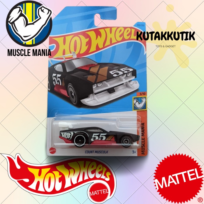 Hot Wheels Count Muscula Hitam Merah No 55 Lot D 2023 Muscle Mania