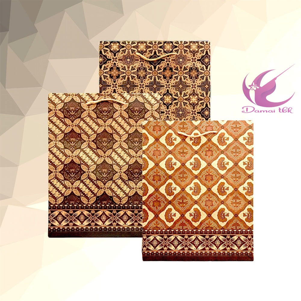 

10 Pcs Kiky Paper Bag Kraft Batik Small 30x23x10