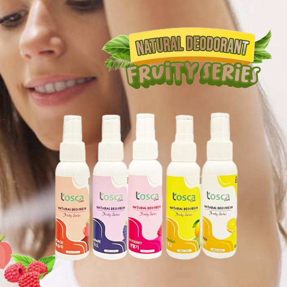 DEODORANT TAWAS SPRAY AROMA BUAH - NATURAL DEO FRESH 100ML TOSCA FRUITY SERIES