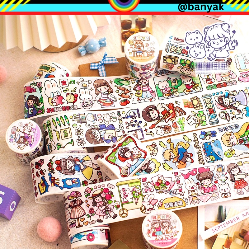 WASHITAPE MASKING TAPE PRINCESS ELSA FROZEN ALICE IN WONDERLAND SERIES SELOTIP KERTAS LUCU KAWAII CUTE TEMA PUTRI KARTUN CERITA DONGENG STICKER DIARY LUCU KAWAII SCRAPING BOOK SCRAPBOOK AESTHETIC JOURNAL JOURNALING BULLETIN JOURNAL @banyak
