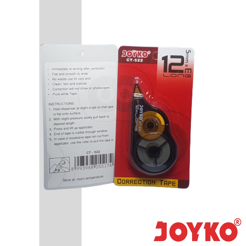 

Correction Tape Joyko CT-522 Tip-ex Roll Joyko 522 Correcti on Per (PCS)