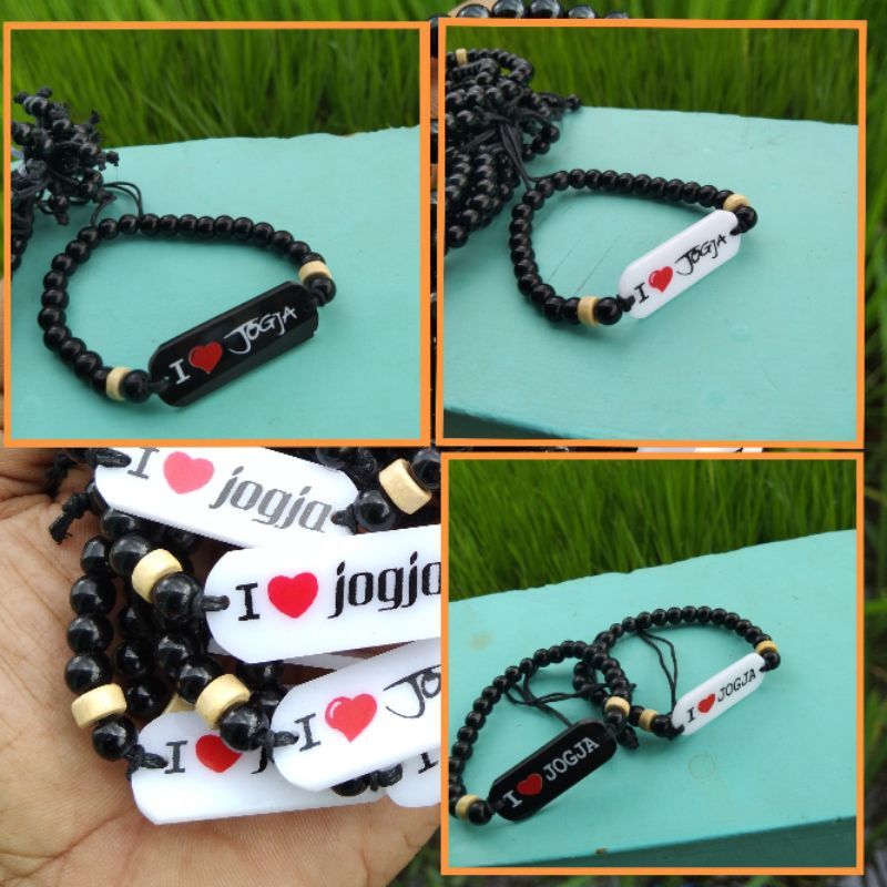 Gelang tali plat motif Jogja Souvenir Malioboro oleh oleh khas Jogja
